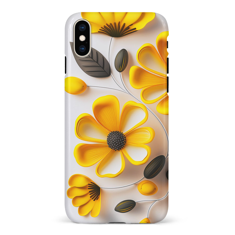 iPhone XS Max Black-Eyed Susan Phone Case in White