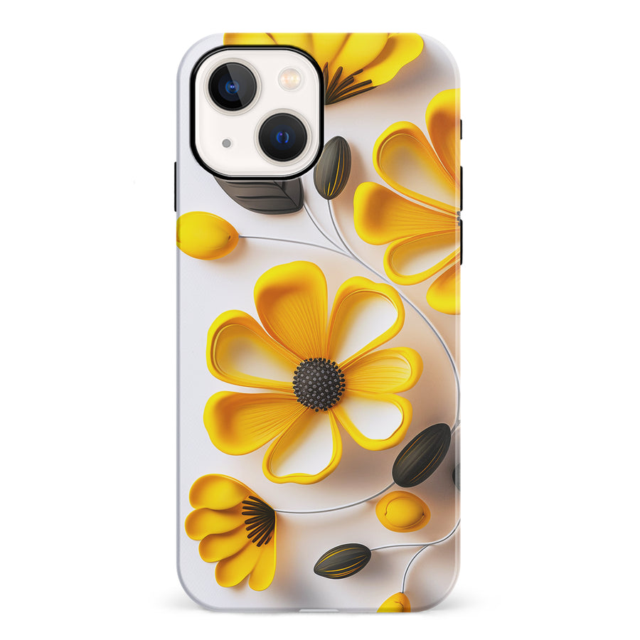 iPhone 13 Mini Black-Eyed Susan Phone Case in White