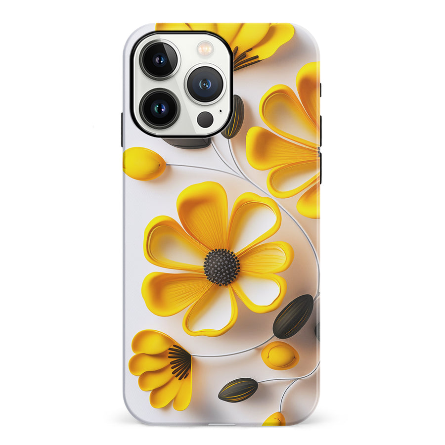 iPhone 13 Pro Black-Eyed Susan Phone Case in White