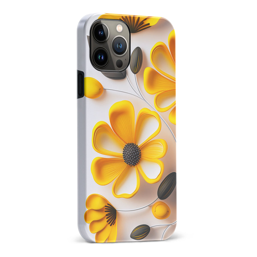 iPhone 13 Pro Max Black-Eyed Susan Phone Case in White