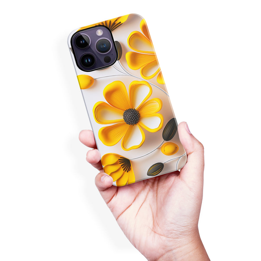 iPhone 14 Pro Max Black-Eyed Susan Phone Case in White