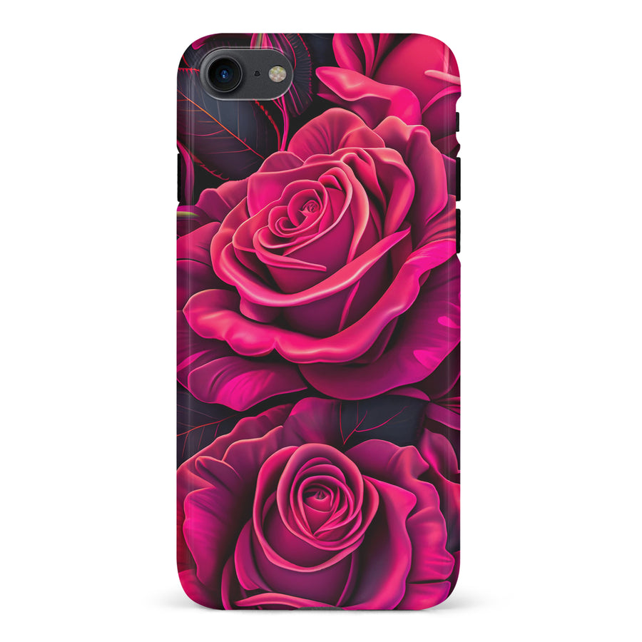 iPhone 7/8/SE Rose Phone Case in Magenta