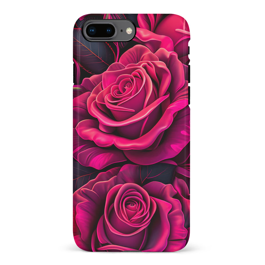 iPhone 8 Plus Rose Phone Case in Magenta