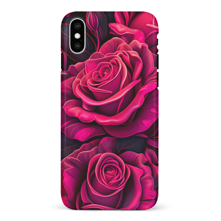 iPhone X/XS Rose Phone Case in Magenta