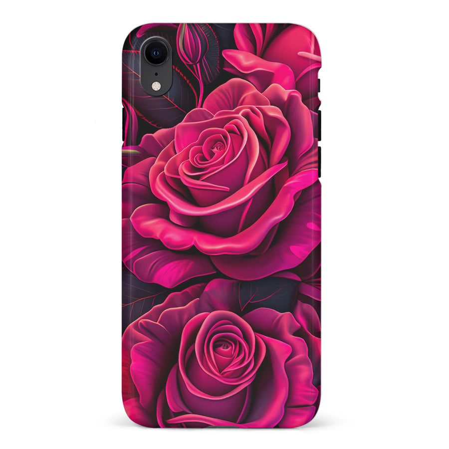 iPhone XR Rose Phone Case in Magenta