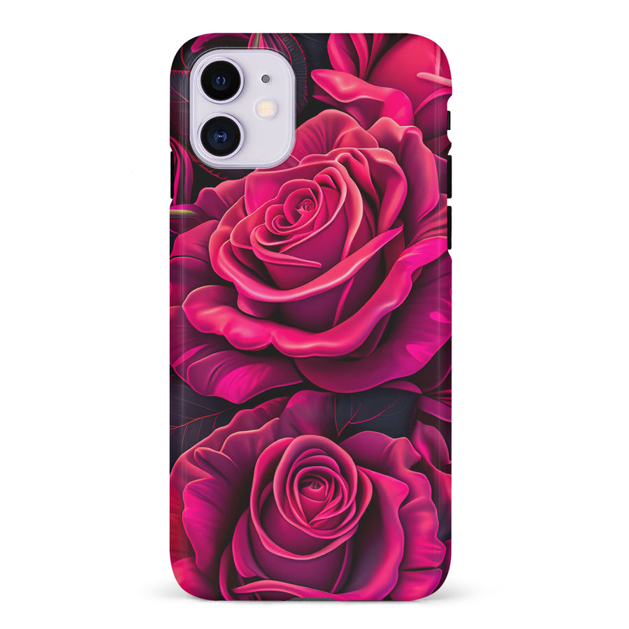 iPhone 11 Rose Phone Case in Magenta