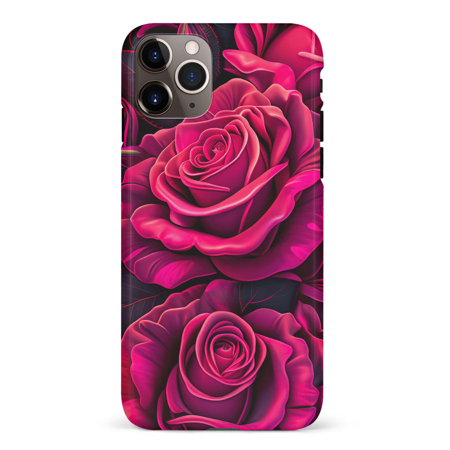 iPhone 11 Pro Max Rose Phone Case in Magenta