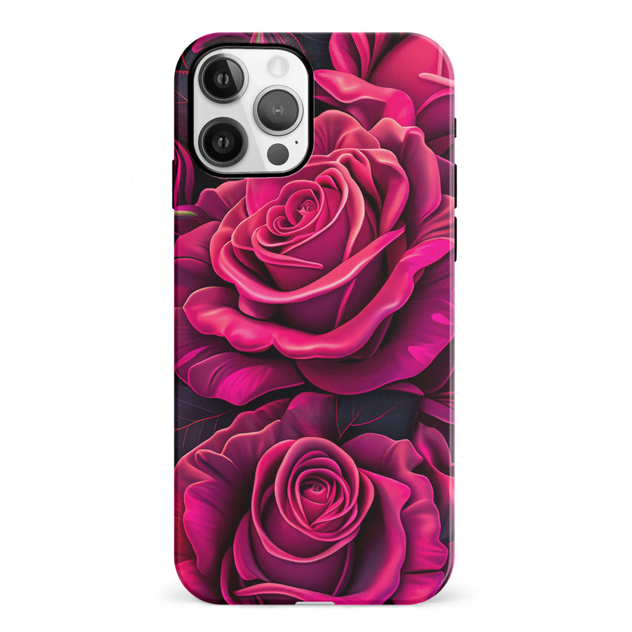 iPhone 12 Rose Phone Case in Magenta
