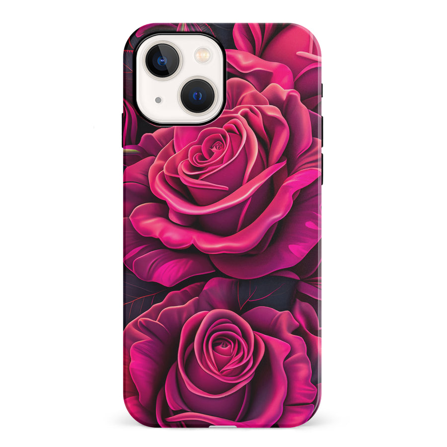 iPhone 13 Mini Rose Phone Case in Magenta