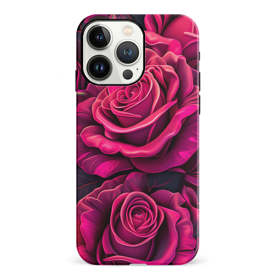 iPhone 13 Pro Rose Phone Case in Magenta
