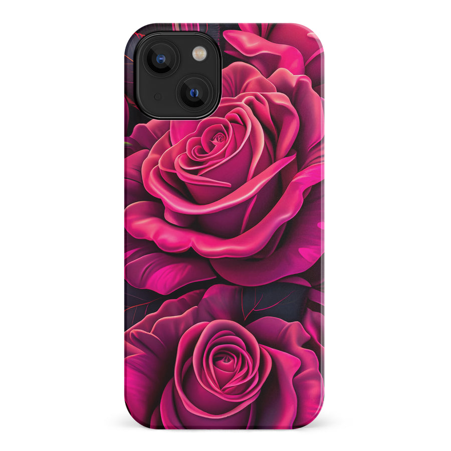 iPhone 14 Rose Phone Case in Magenta
