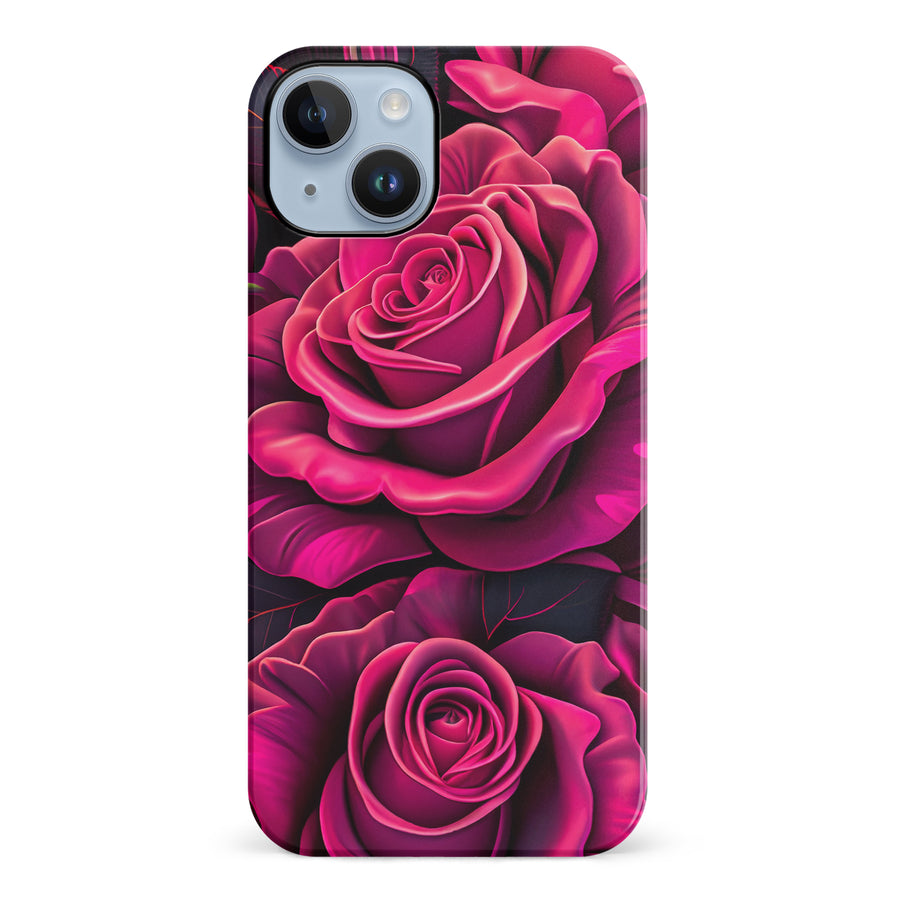 iPhone 14 Plus Rose Phone Case in Magenta