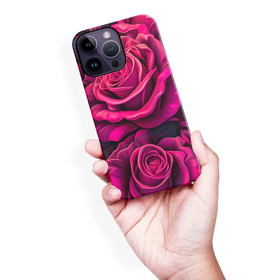 iPhone 14 Pro Max Rose Phone Case in Magenta
