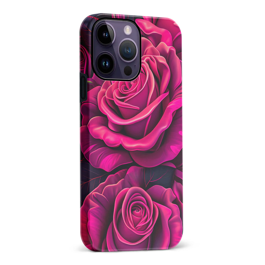 iPhone 14 Pro Max Rose Phone Case in Magenta