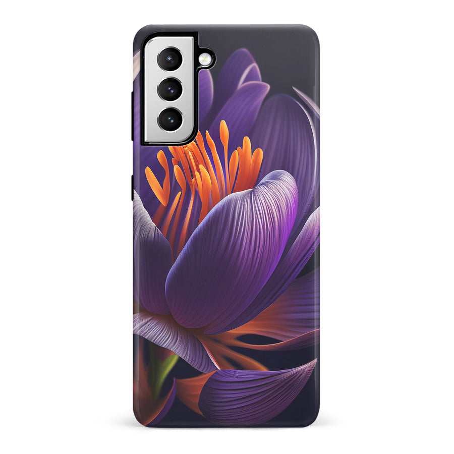 Samsung Galaxy S21 Crocus Phone Case in Purple