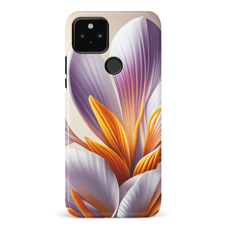 Google Pixel 5 Floral Phone Case in White