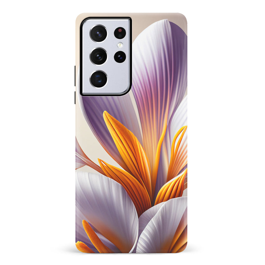Samsung Galaxy S21 Ultra Floral Phone Case in White