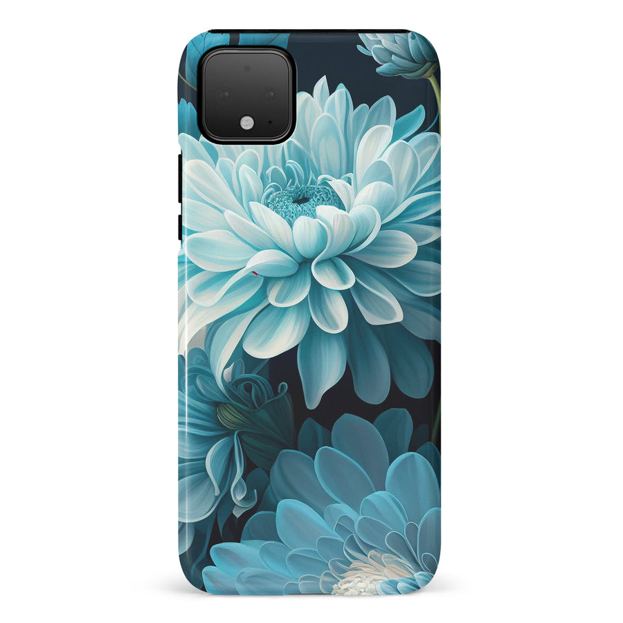 Google Pixel 4 XL Chrysanthemum Phone Case in Blue Green