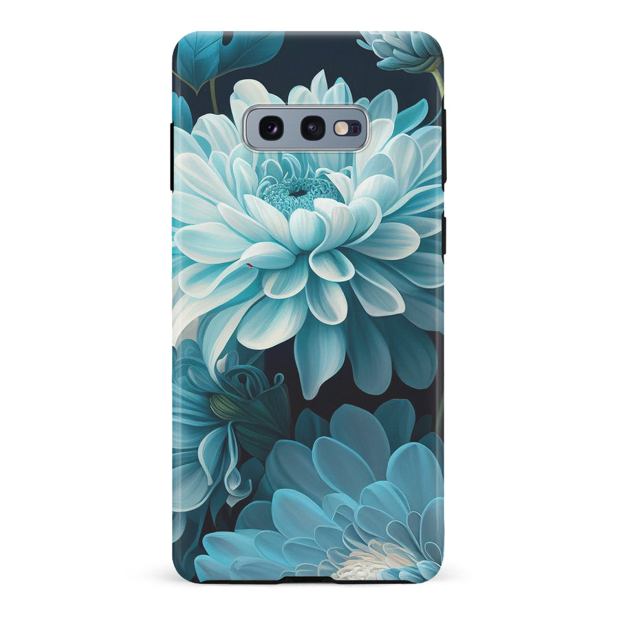 Samsung Galaxy S10e Chrysanthemum Phone Case in Blue Green