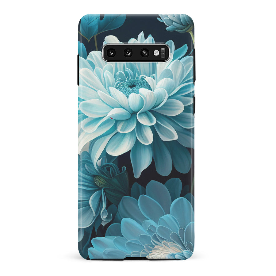 Samsung Galaxy S10 Plus Chrysanthemum Phone Case in Blue Green