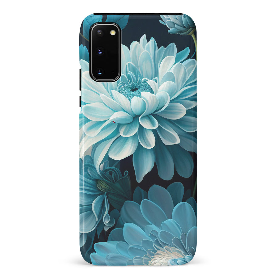 Samsung Galaxy S20 Chrysanthemum Phone Case in Blue Green