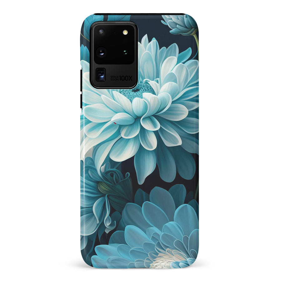 Samsung Galaxy S20 Ultra Chrysanthemum Phone Case in Blue Green
