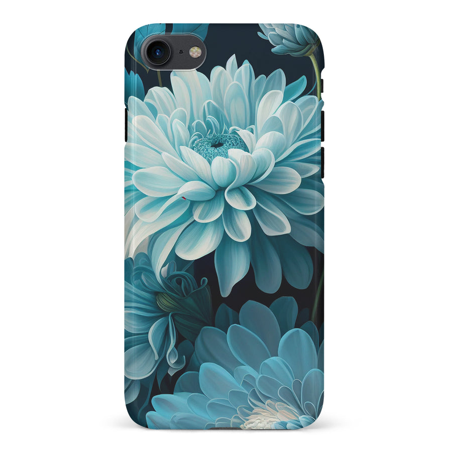 iPhone 7/8/SE Chrysanthemum Phone Case in Blue Green