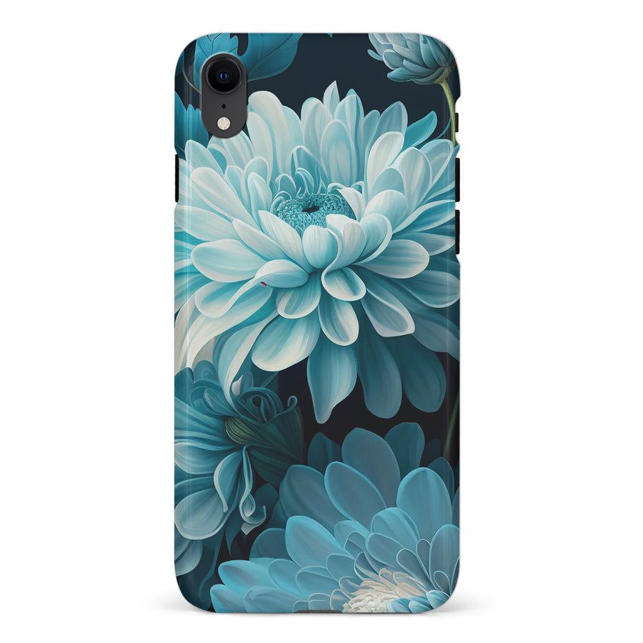 iPhone XR Chrysanthemum Phone Case in Blue Green