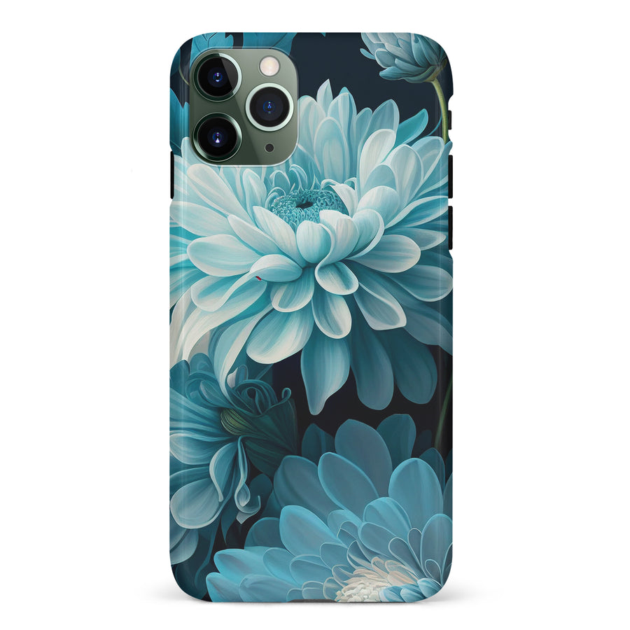 iPhone 11 Pro Chrysanthemum Phone Case in Blue Green