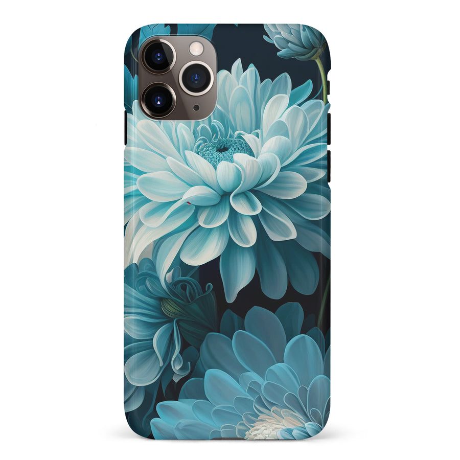iPhone 11 Pro Max Chrysanthemum Phone Case in Blue Green