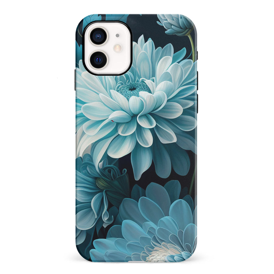 iPhone 12 Mini Chrysanthemum Phone Case in Blue Green