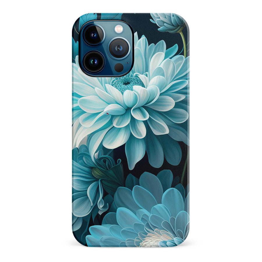 iPhone 12 Pro Max Chrysanthemum Phone Case in Blue Green