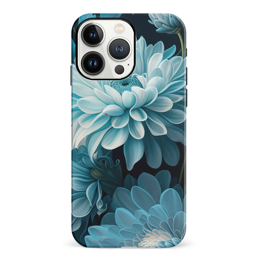 iPhone 13 Pro Chrysanthemum Phone Case in Blue Green