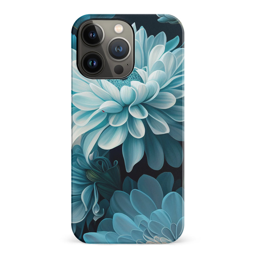 iPhone 14 Pro Chrysanthemum Phone Case in Blue Green