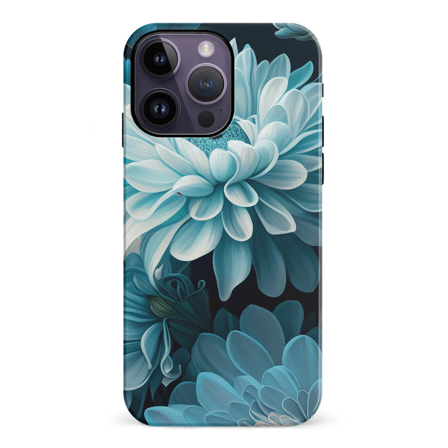 iPhone 14 Pro Max Chrysanthemum Phone Case in Blue Green