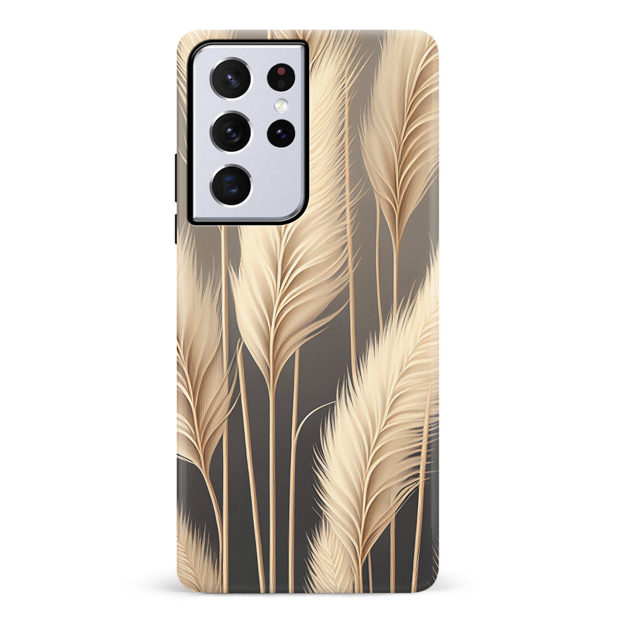 Samsung Galaxy S21 Ultra Pampas Grass Phone Case in Cream