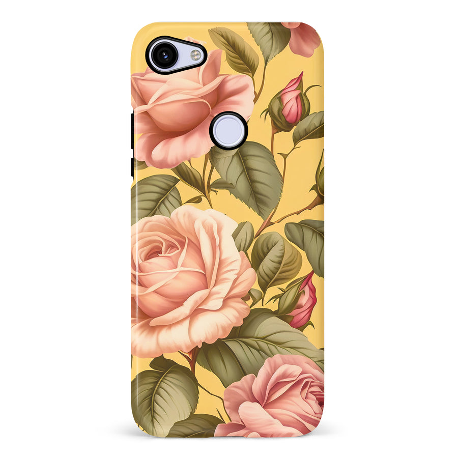 Google Pixel 3A Roses Phone Case in Yellow