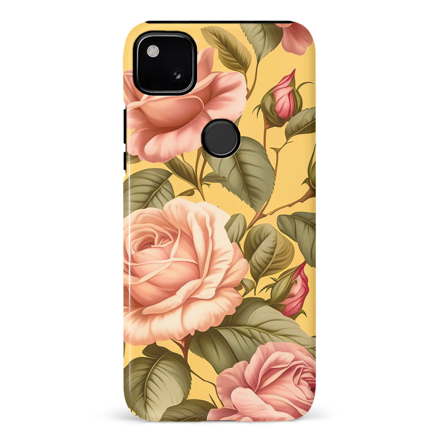 Google Pixel 4A Roses Phone Case in Yellow