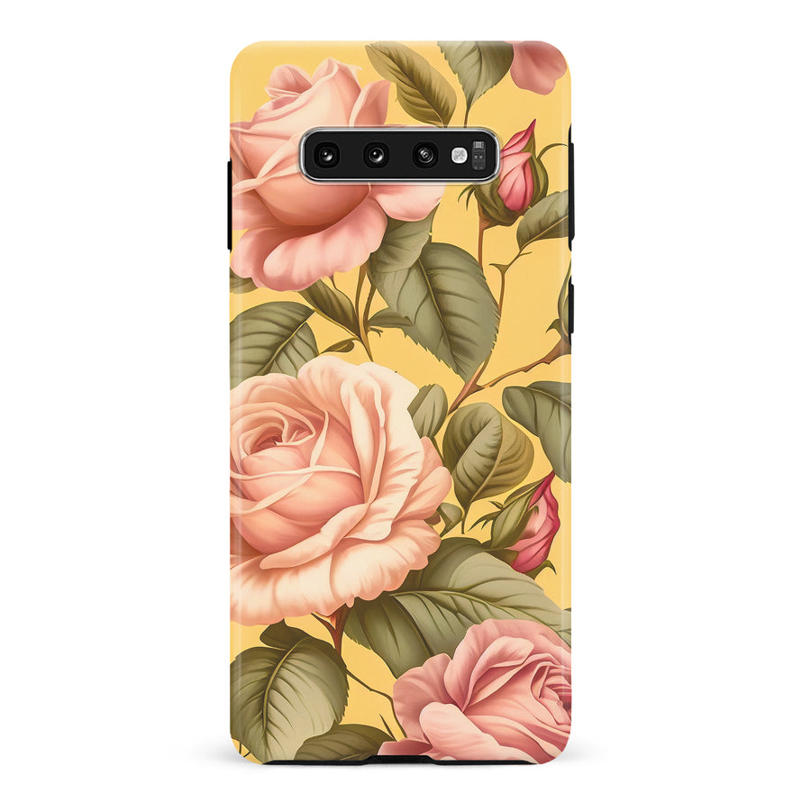 Samsung Galaxy S10 Plus Roses Phone Case in Yellow