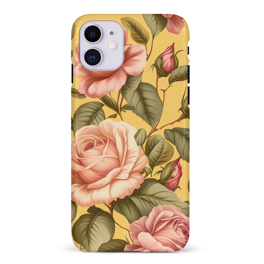 iPhone 11 Roses Phone Case in Yellow
