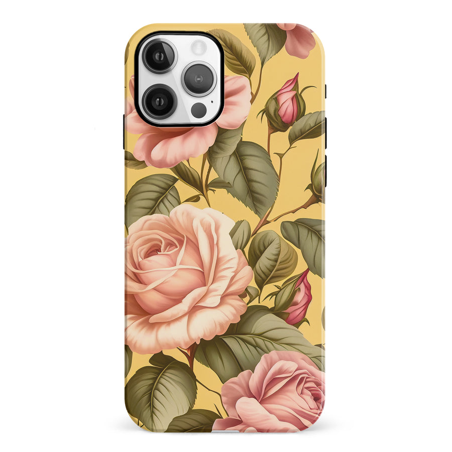 iPhone 12 Roses Phone Case in Yellow