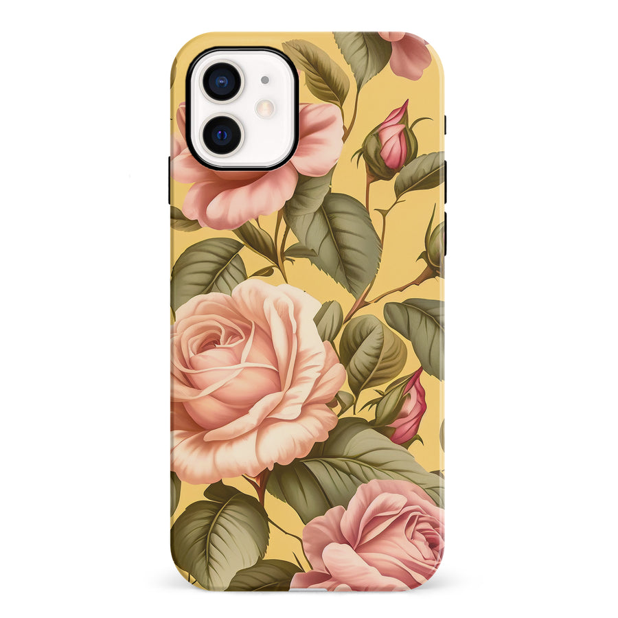 iPhone 12 Mini Roses Phone Case in Yellow