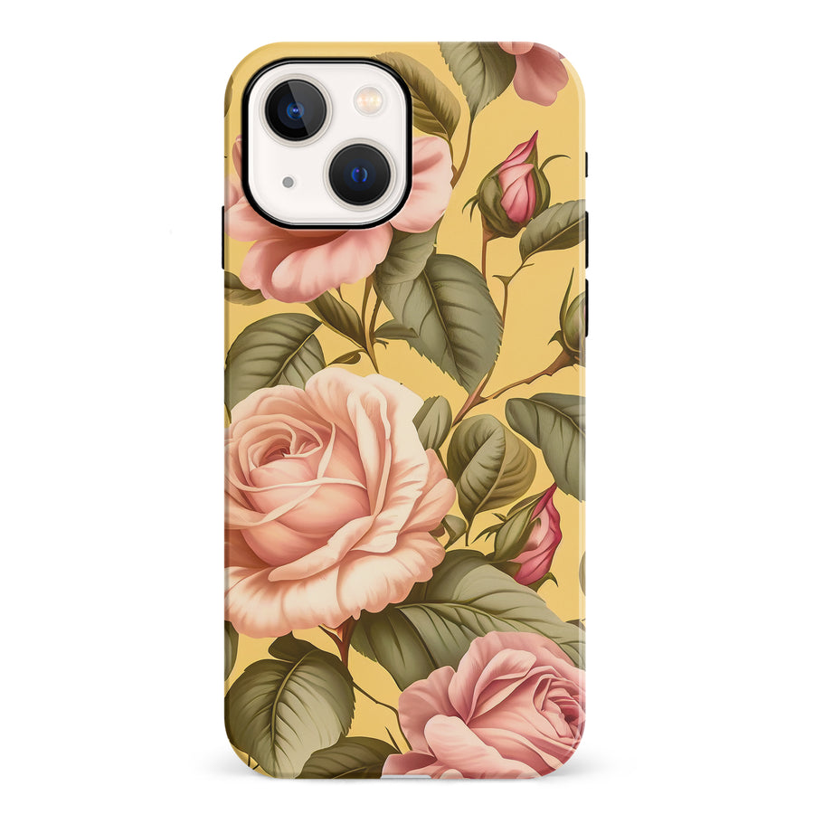 iPhone 13 Mini Roses Phone Case in Yellow