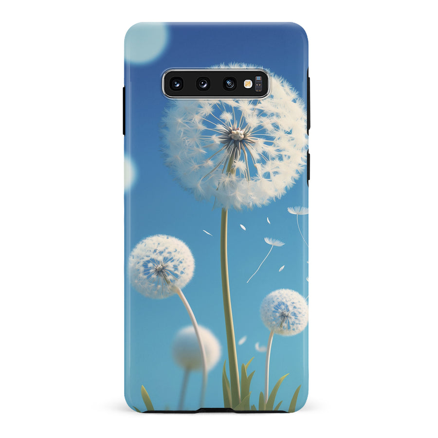 Samsung Galaxy S10 Dandelion Phone Case in Blue