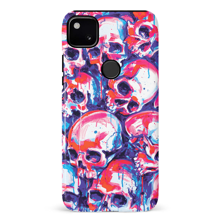 Google Pixel 4A Taytayski Neon Skulls Phone Case