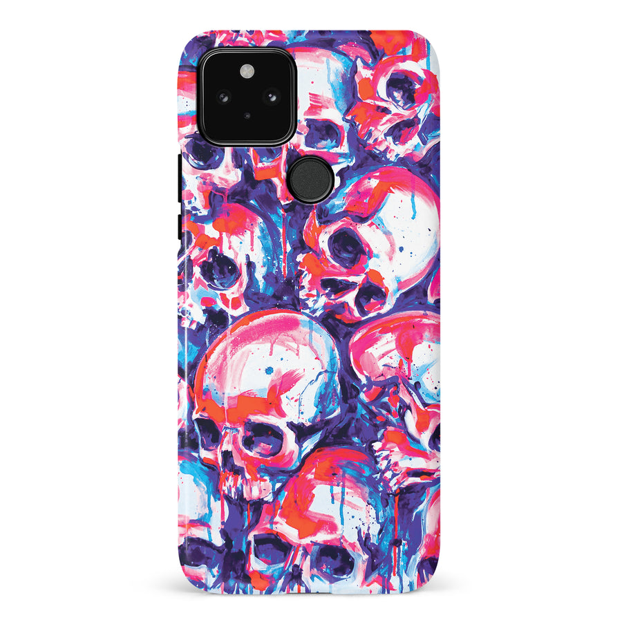 Google Pixel 5 Taytayski Neon Skulls Phone Case