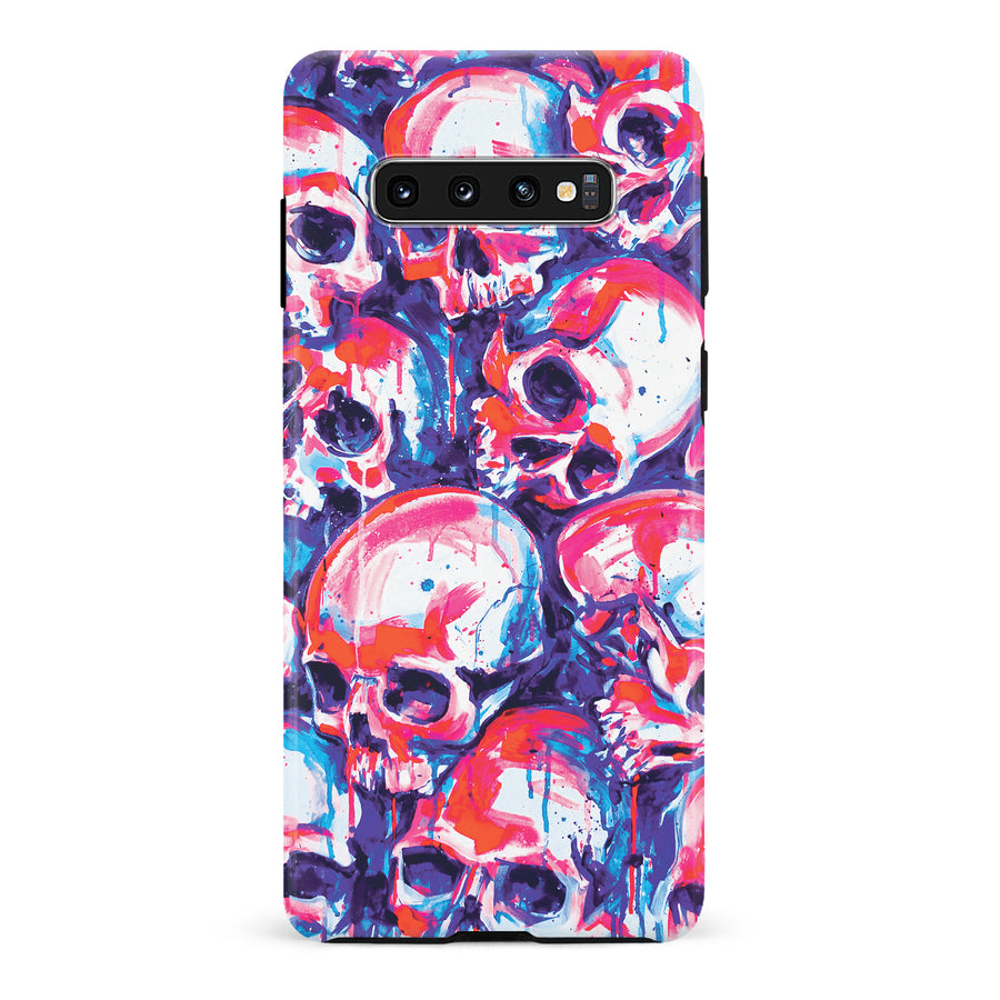 Samsung Galaxy S10 Taytayski Neon Skulls Phone Case