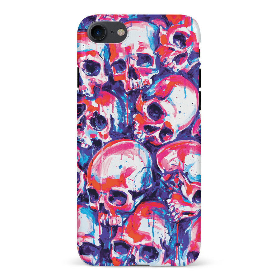 iPhone 7/8/SE Taytayski Neon Skulls Phone Case