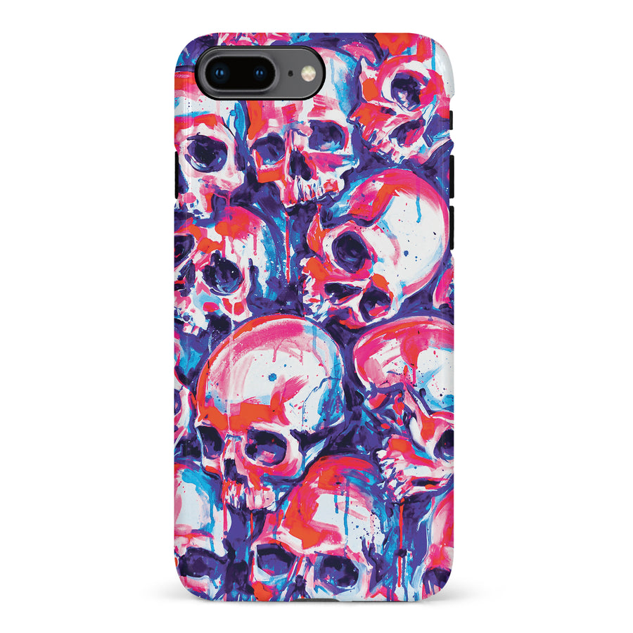 iPhone 8 Plus Taytayski Neon Skulls Phone Case
